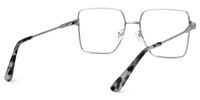 Fevziye - Square Silver Eyeglasses | Vooglam Side View