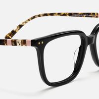 Terra - Square Black Eyeglasses | Vooglam Design Details