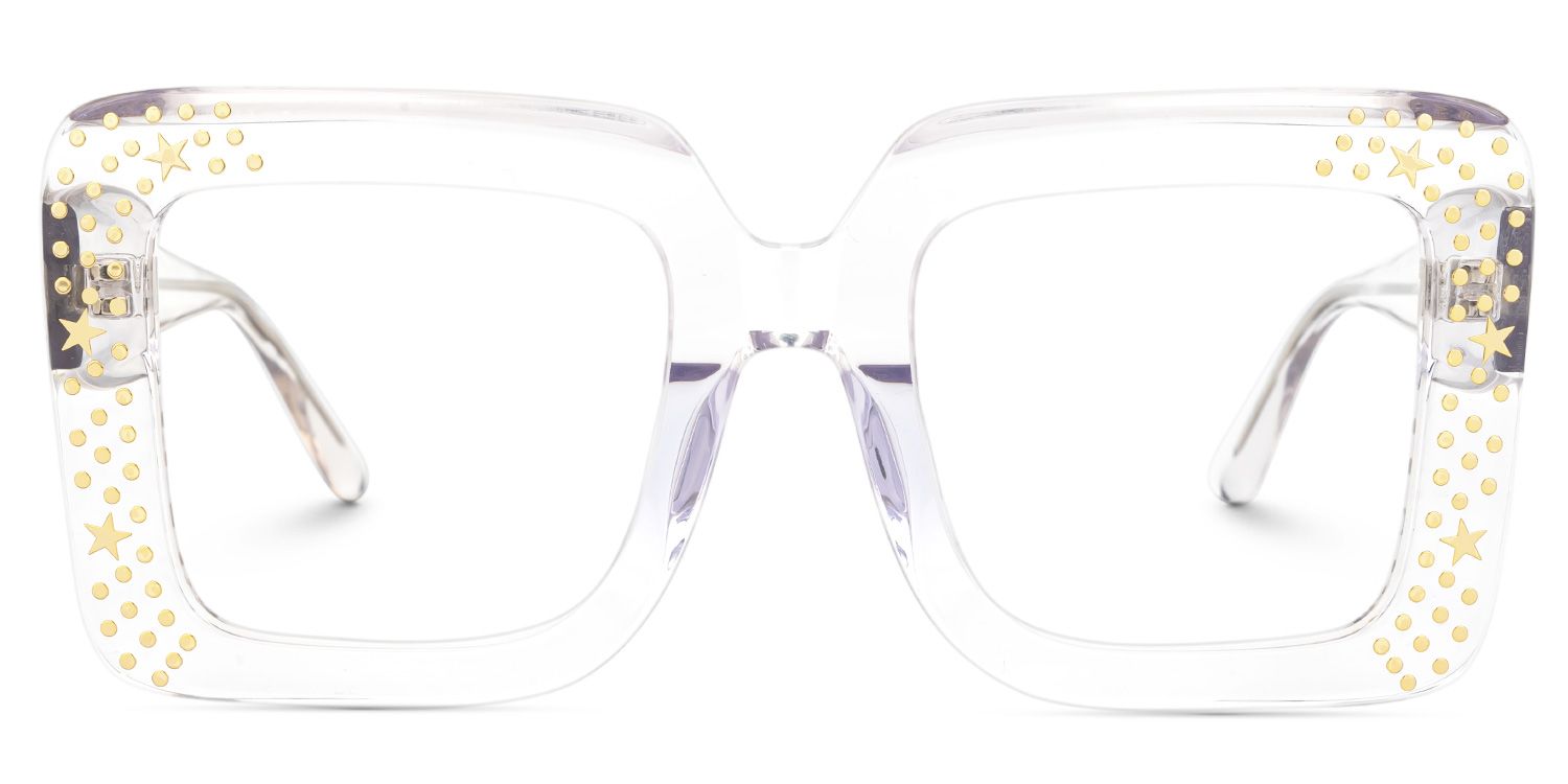 Fayiz - Square Crystal Eyeglasses | Vooglam Angle View