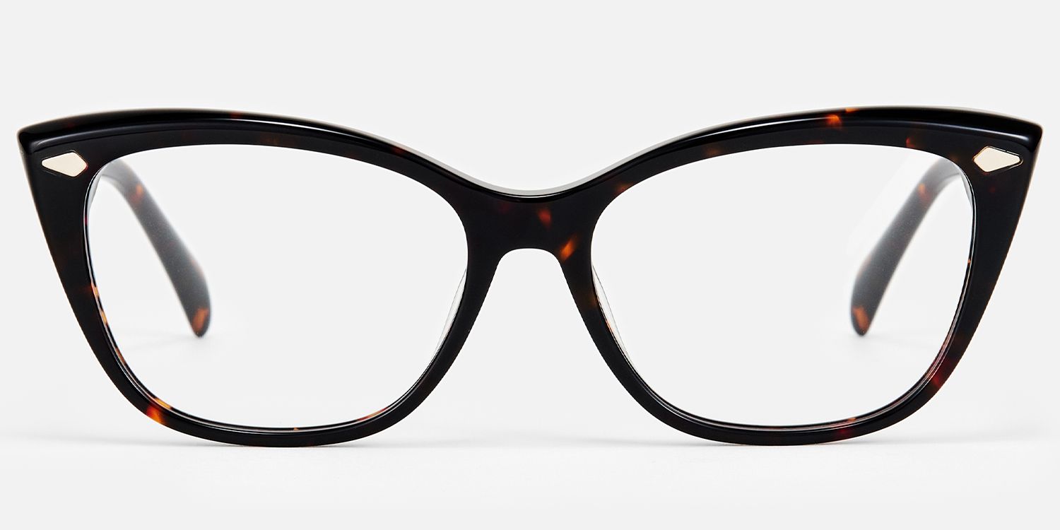 Fineen - Cat Eye Tortoise Clip-on Sunglasses | Vooglam Front View