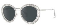 Hafiz - Round Silver Sunglasses | Vooglam Front View