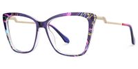 Adebola - Butterfly Purple Eyeglasses | Vooglam Front View