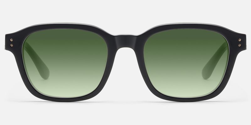 Rainier - Black Gradient Green Lens Sunglasses | Vooglam