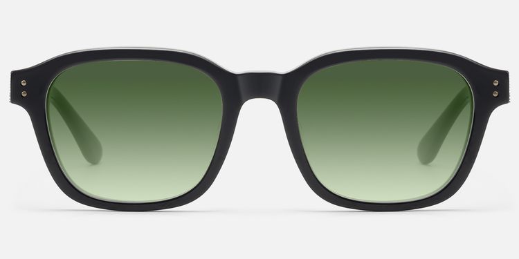 Rainier - Black Gradient Green Lens Sunglasses | Vooglam