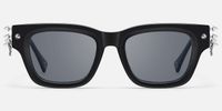 Stud - Rectangle Black Sunglasses | Vooglam Angle View