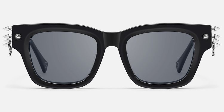 Stud - Rock Stud Black Rectangle Sunglasses | Vooglam
