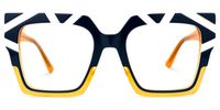 Darius - Square Blue/Orange Eyeglasses | Vooglam Angle View