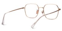 Gabija - Square Gold Eyeglasses | Vooglam Side View