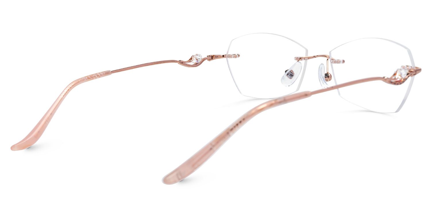 Fabrico - Geometric Gold Eyeglasses by Vooglam - Side View