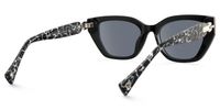 Naiara - Rectangle Black Sunglasses | Vooglam Side View
