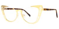 Ithran - Cat Eye Gold Eyeglasses | Vooglam Front View