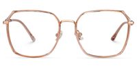 Denji - Geometric Champagne Eyeglasses | Vooglam Angle View