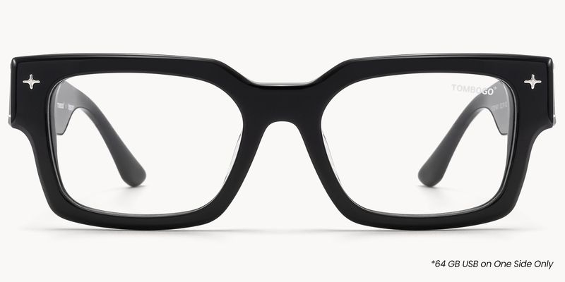 The Programmer - Rectangle Black Eyeglasses