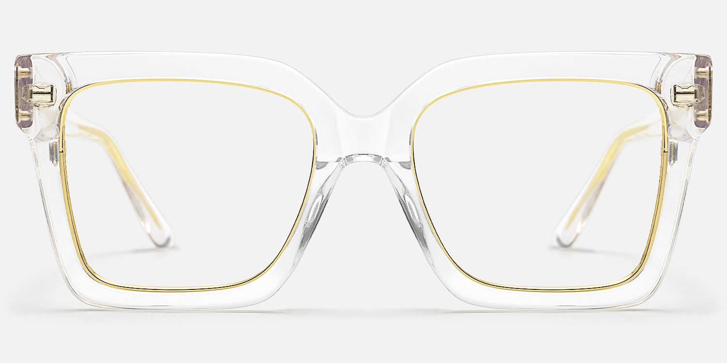 Ibrahim - Square Crystal Eyeglasses | Vooglam Angle View