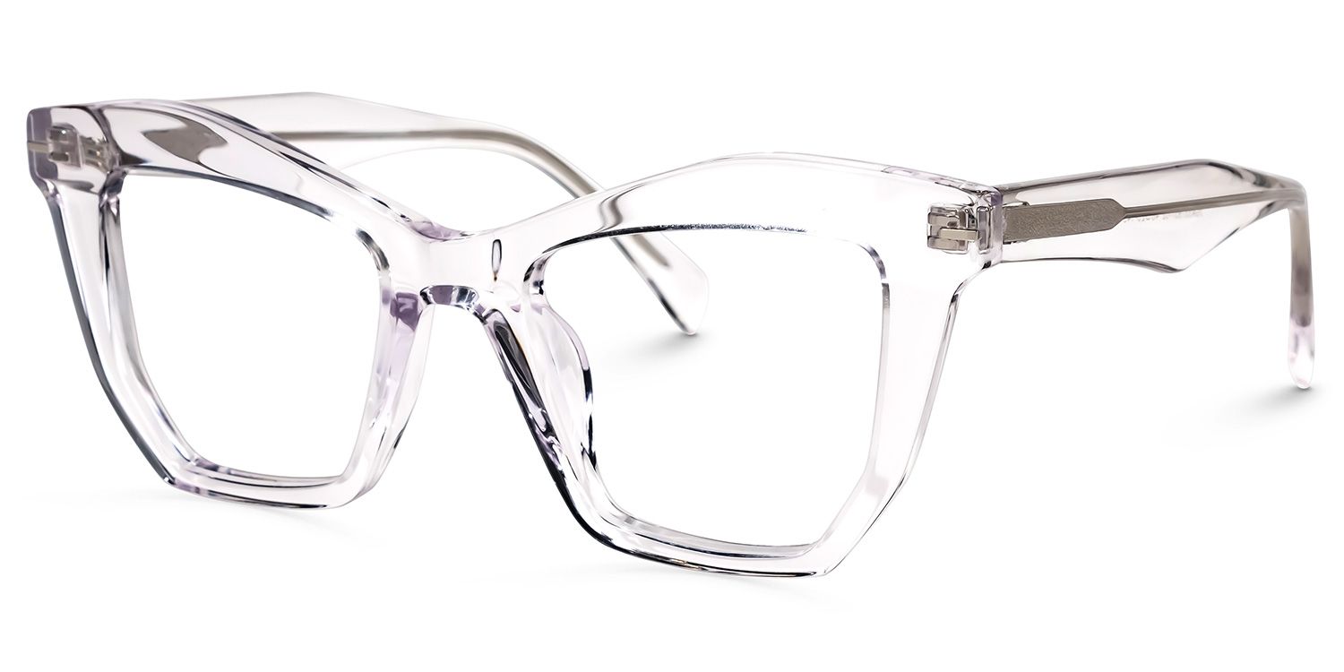 Sheldon - Geometric Crystal Eyeglasses | Vooglam Front View