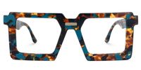 Ekavali - Unique Square Blue & Tortoise Glasses | Vooglam Angle View
