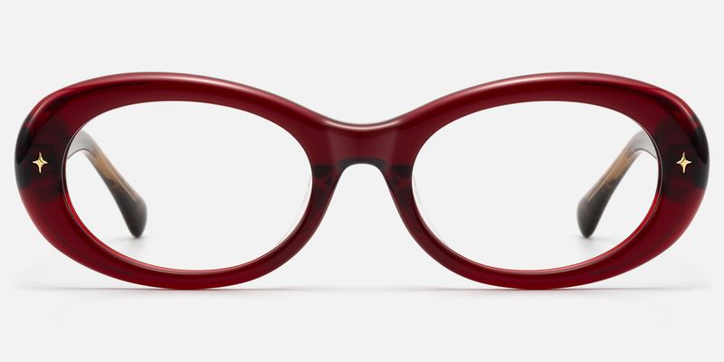 Vexa - Cherry Red Leopard Temple Glasses | Vooglam
