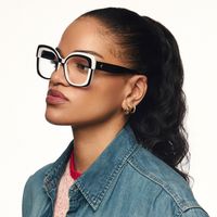 Mabon - Butterfly Black/White Eyeglasses | Vooglam On Model 2