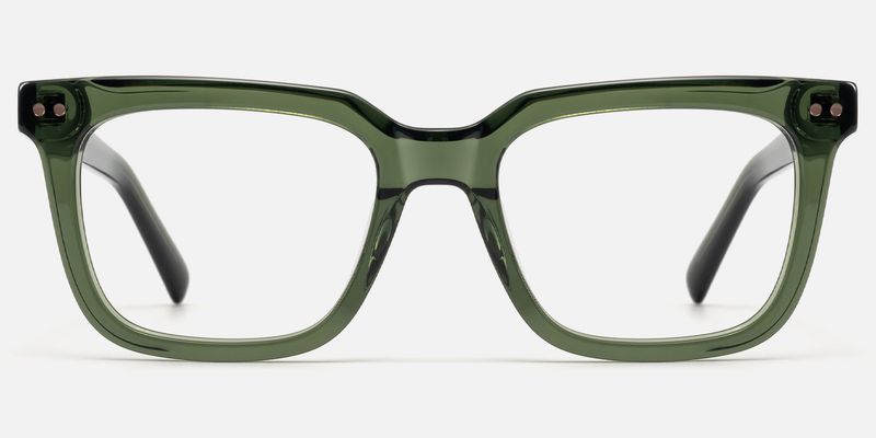 Remix - Rectangle Green Eyeglasses