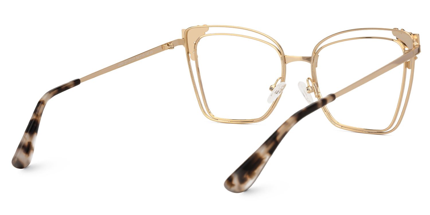 Fathiyya - Butterfly Gold Eyeglasses | Vooglam Side View