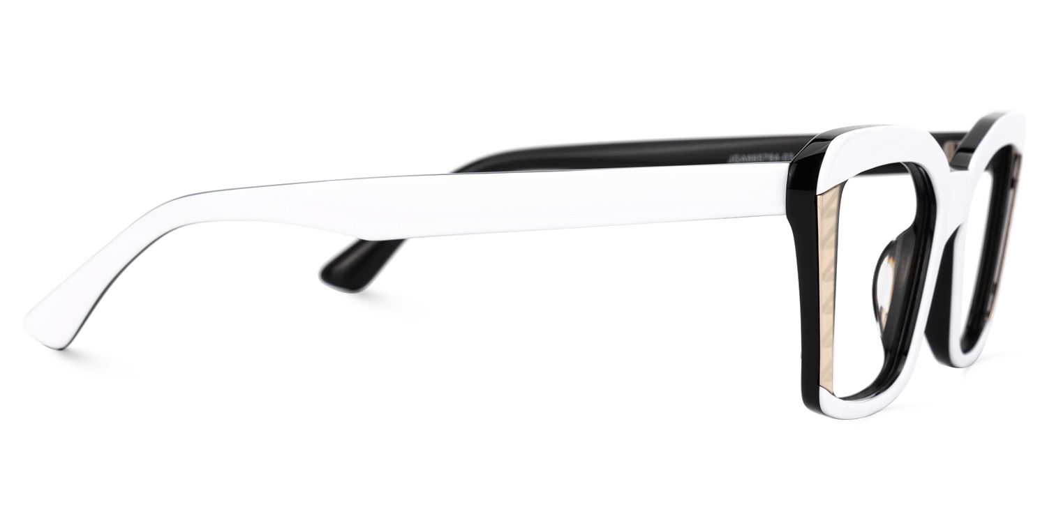 Fiachra - Rectangle White Eyeglasses | Vooglam 4