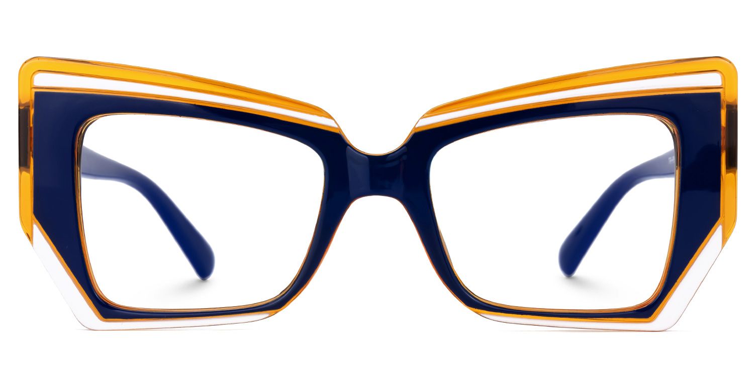 Fahari - Butterfly Blue/Orange Eyeglasses | Vooglam Angle View