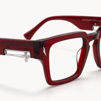 Stiletto - Rectangle Red Eyeglasses - 4