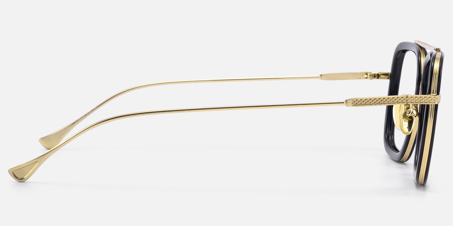 Alvira - Aviator Black Eyeglasses | Vooglam Side View