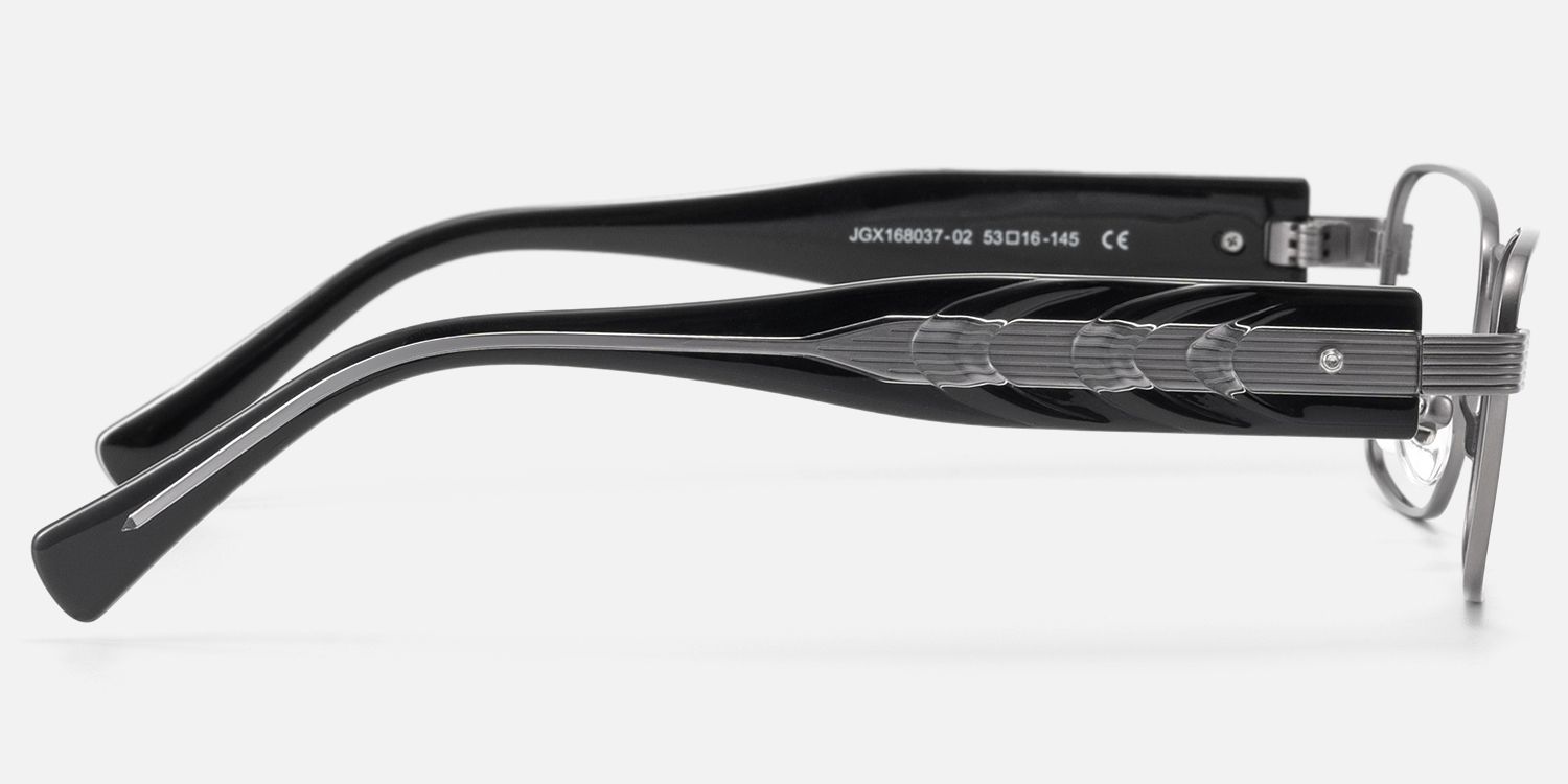 Toyo - Gunmetal Glasses with Visible Wire Core | Vooglam Side View