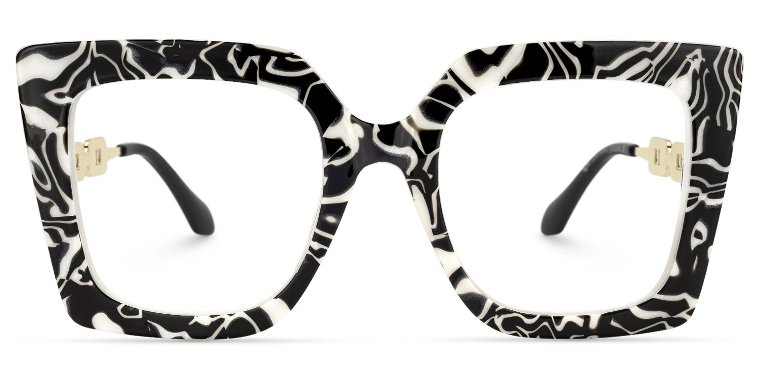Pacorro - Square Pattern Eyeglasses by Vooglam - Angle View