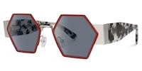 Lizzy - Geometric Red Sunglasses - 2
