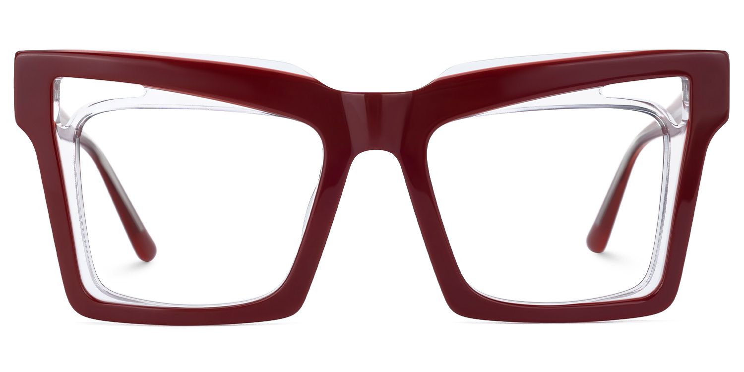Emberlei - Square Red Eyeglasses | Vooglam Angle View