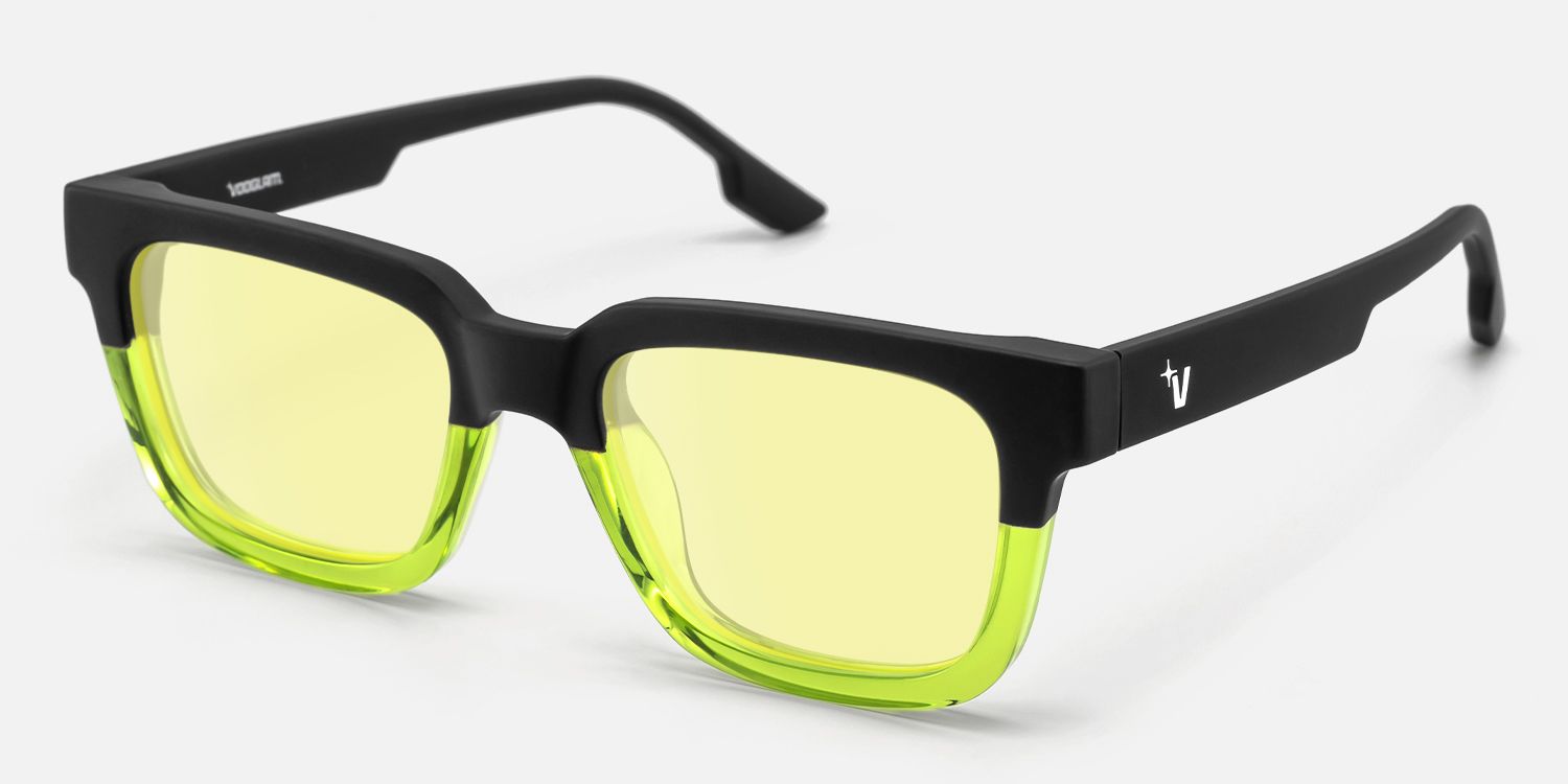Strobe - Rectangle Two-tone Sunglasses | Vooglam Front View