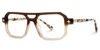 Gaetano - Aviator Brown Eyeglasses | Vooglam Front View