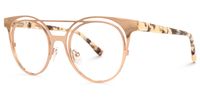 Afrodille - Round Rose/Gold Eyeglasses | Vooglam Front View