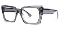 Denicia - Rectangle Grey Eyeglasses | Vooglam Front View