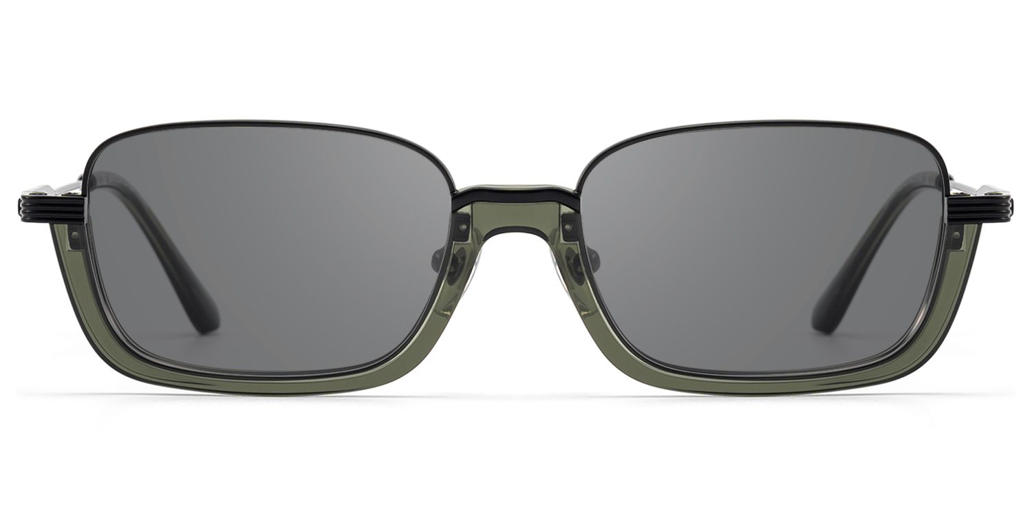 Frame Size of Basel - Extra Wide Dark Green Half Rim Sunglasses | Vooglam