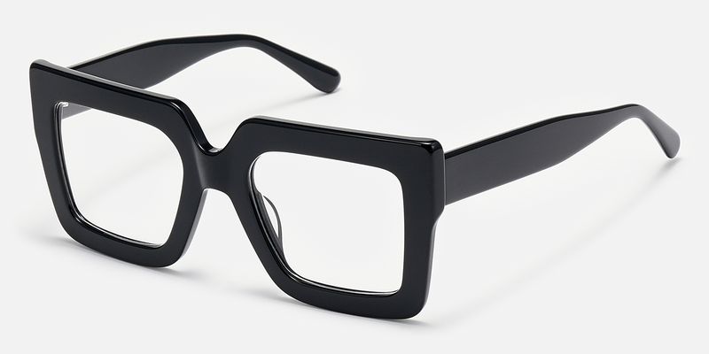 Charisse - Bold Square Black Glasses Thick Frame