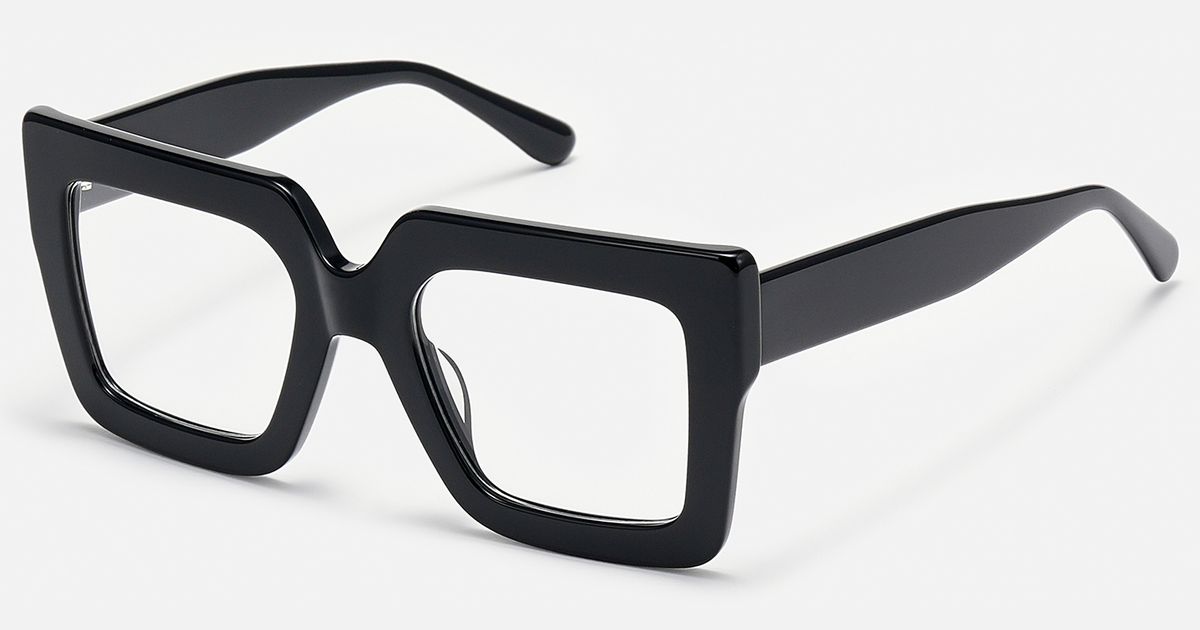 Classic Square Thick Frame Sunglasses, Chunky Black Shades Thick Chunky Square Black Marble Pattern Frame Designer  main image 4