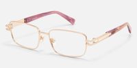 Veyra - Pink Gold Studded Glasses | Vooglam Front View