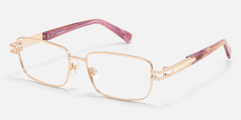 Veyra - Rectangle Gold Eyeglasses