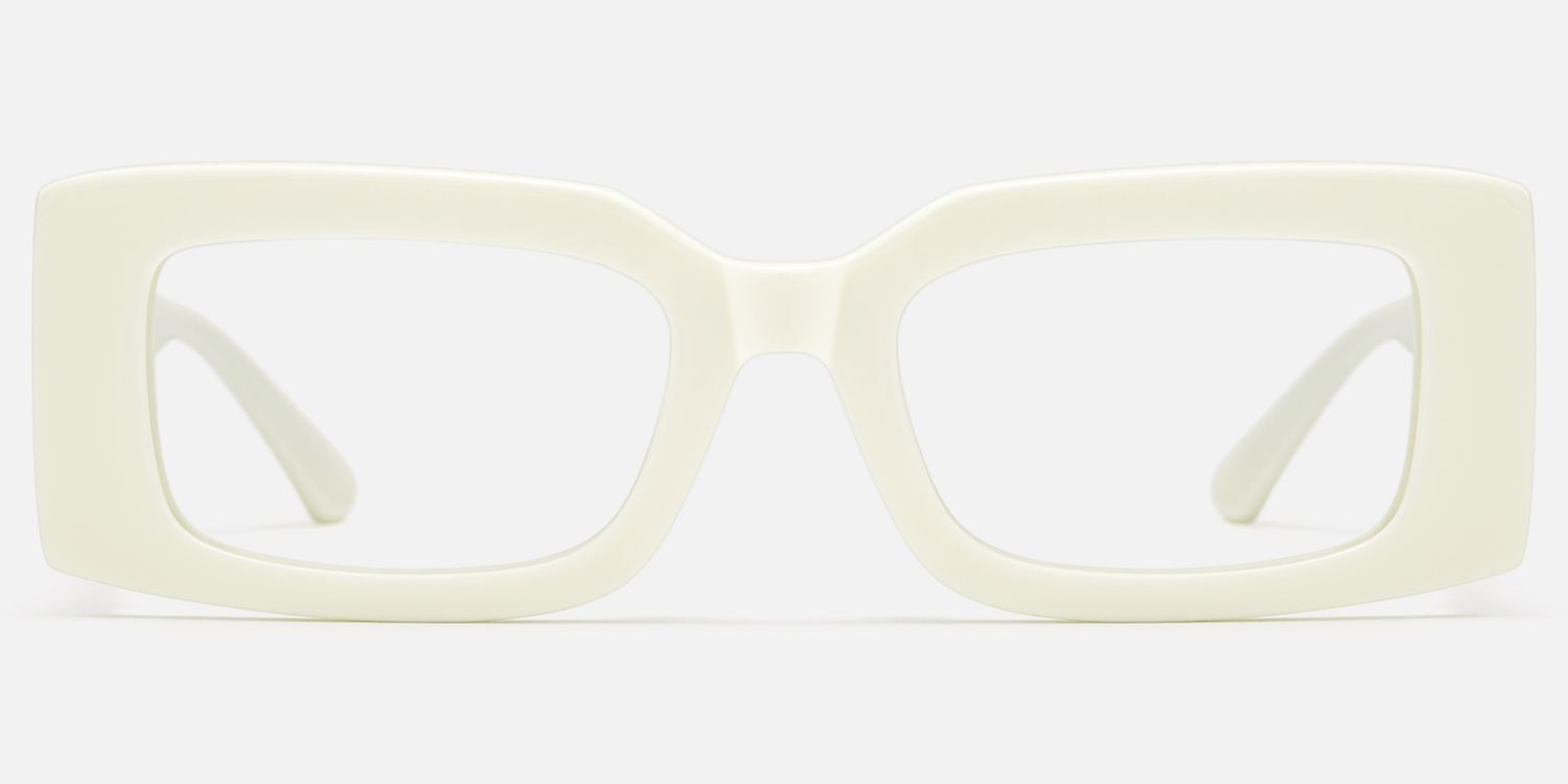 Aurelia - Bold Off White Gold Accent Glasses | Vooglam Angle View