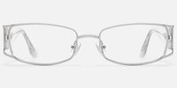 Wren - City to Festival Rectangle Silver Glasses | Vooglam Angle View