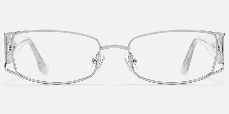 Wren - Rectangle Silver Eyeglasses