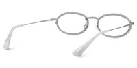 Fergie - Oval Silver Eyeglasses | Vooglam Side View