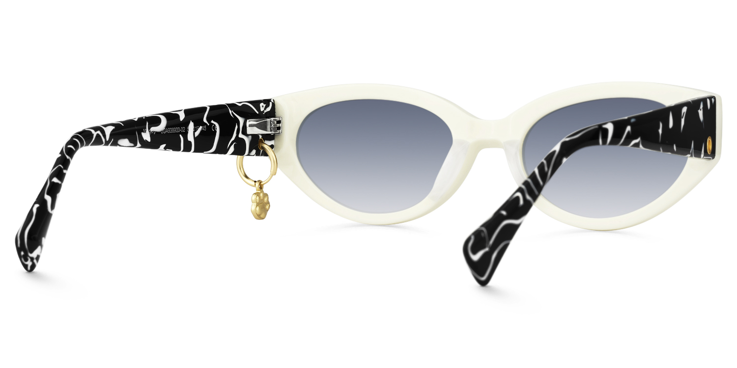 Meow - Cat Eye White Sunglasses - 3