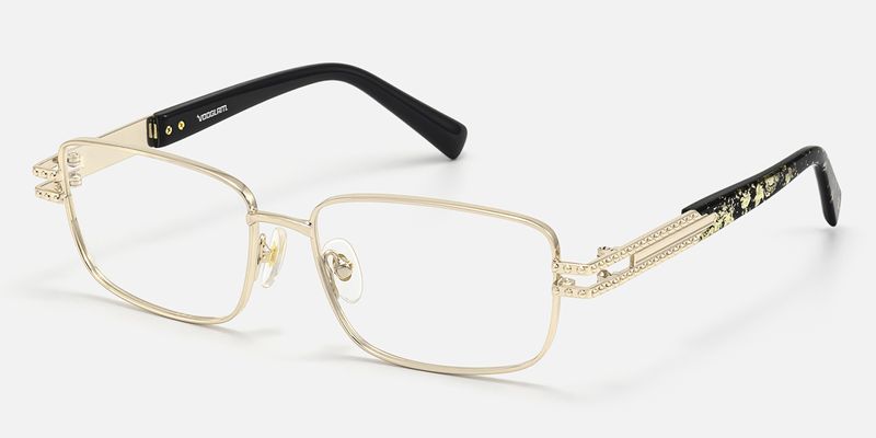 Veyra - Rectangle Gold Eyeglasses