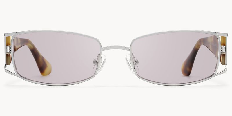 Wren - Rectangle Silver Sunglasses