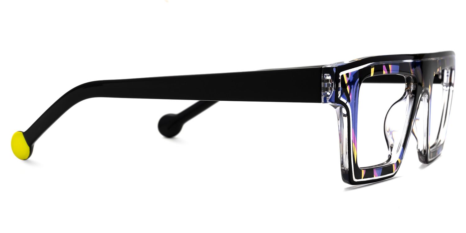 Treva - Vibrant Flame Rectangle Multicolor Glasses by Vooglam - Product View 4