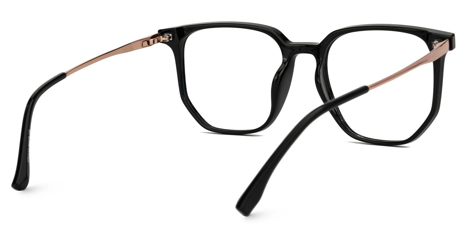 Faunus - Geometric Black Eyeglasses | Vooglam Side View